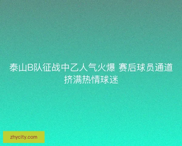 泰山B队征战中乙人气火爆 赛后球员通道挤满热情球迷