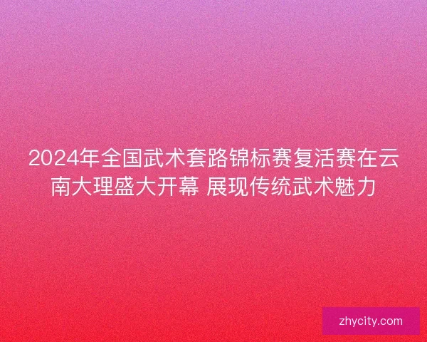 2024年全国武术套路锦标赛复活赛在云南大理盛大开幕 展现传统武术魅力